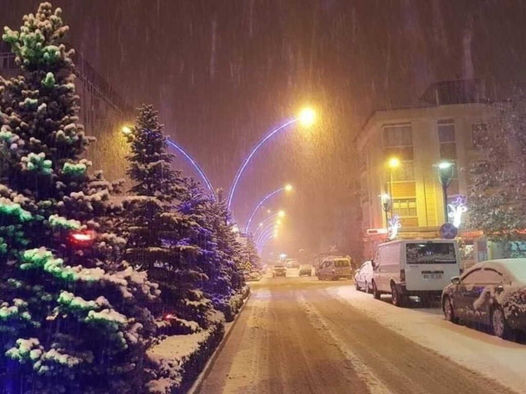 Samsun'un ilçelerinden kar manzaraları