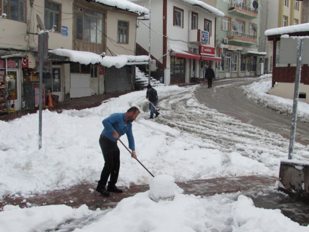 Samsun'un ilçelerinden kar manzaraları