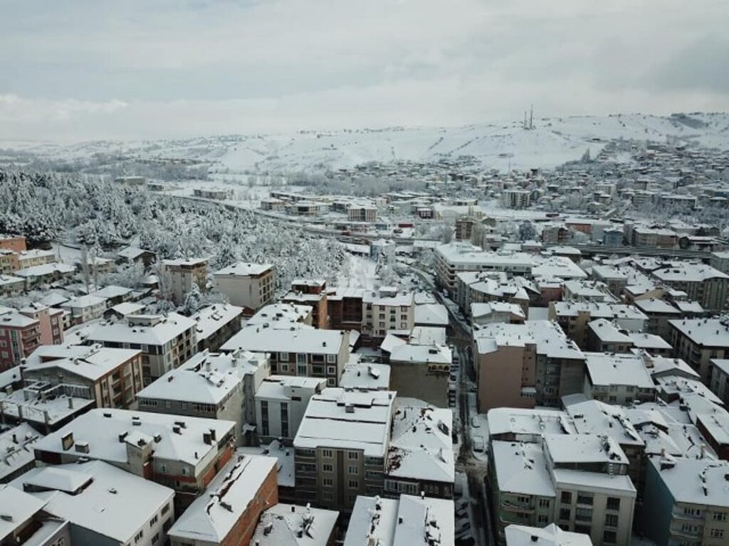 Samsun'un ilçelerinden kar manzaraları