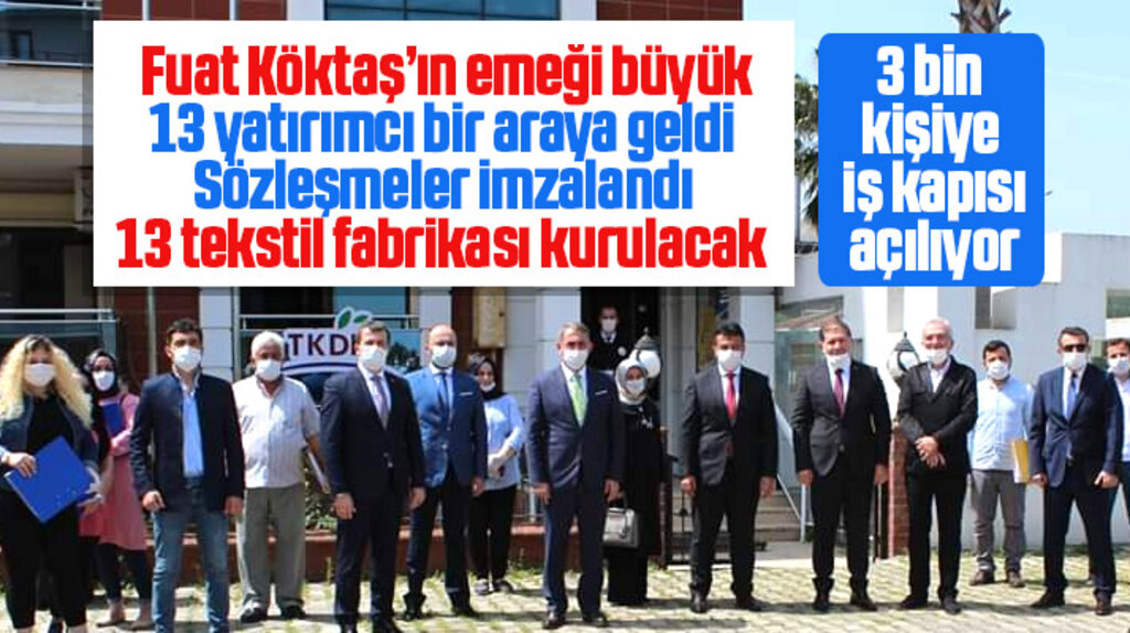 Samsun'da 13 yatırımcı yapacağı 13 tekstil fabrikasının sözleşmesini imzaladı