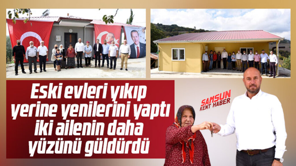 Tekkeköy Belediye Başkanı Togar iki aileye daha yeni ev yaptırıp teslim etti