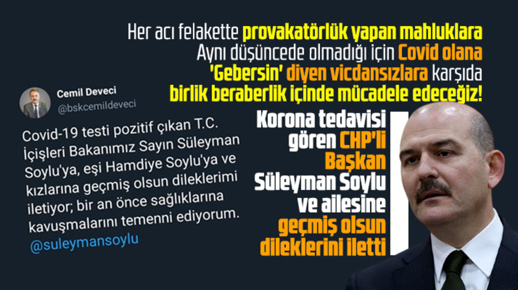 CHP'li Atakum Belediye Başkanından Süleyman Soylu'ya geçmiş olsun mesajı 