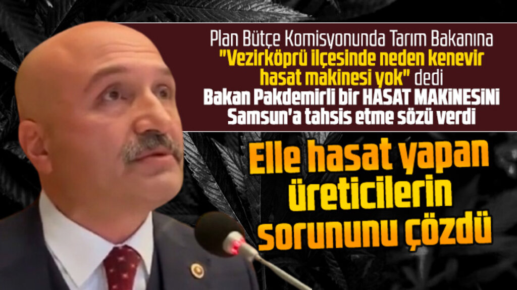 Erhan Usta Vezirköprü'de kenevir hasat makinesi yok dedi Bakan hasat makinesi sözü verdi