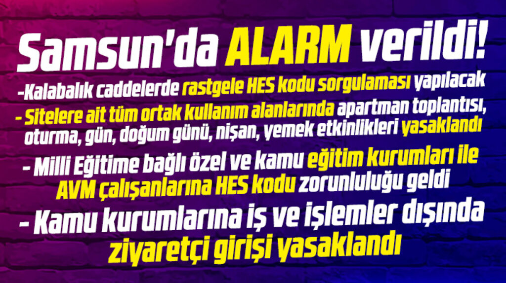 Samsun'da Korona alarmı! İşte Hıfzıssıhha Kurulunun aldığı yeni yasak kararları