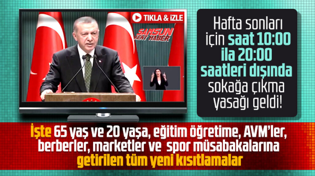 Hafta sonları saat 10 ile 20 arası dışında sokağa çıkma yasağı uygulanacak