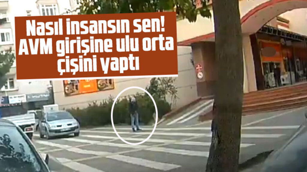 Samsun Çarşamba'da AVM girişine ulu orta çişini yapan şahıs tepki çekti