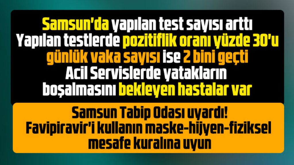 Samsun'da günlük vaka sayısı 2 bini geçti! Samsun Tabip Odasından ciddi uyarı