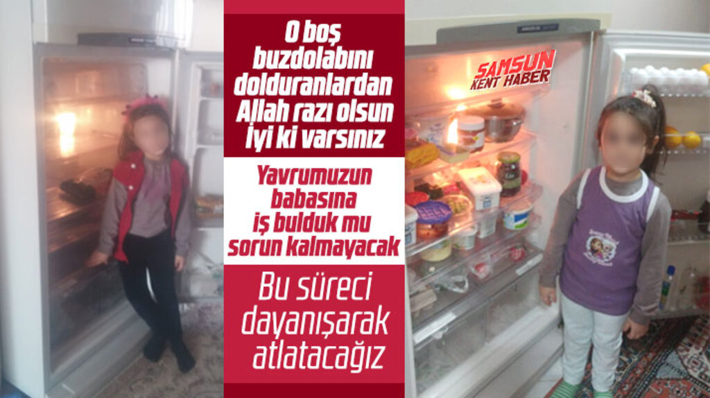 Samsun'da buzdolabı boş olan aileye yardım yağdı