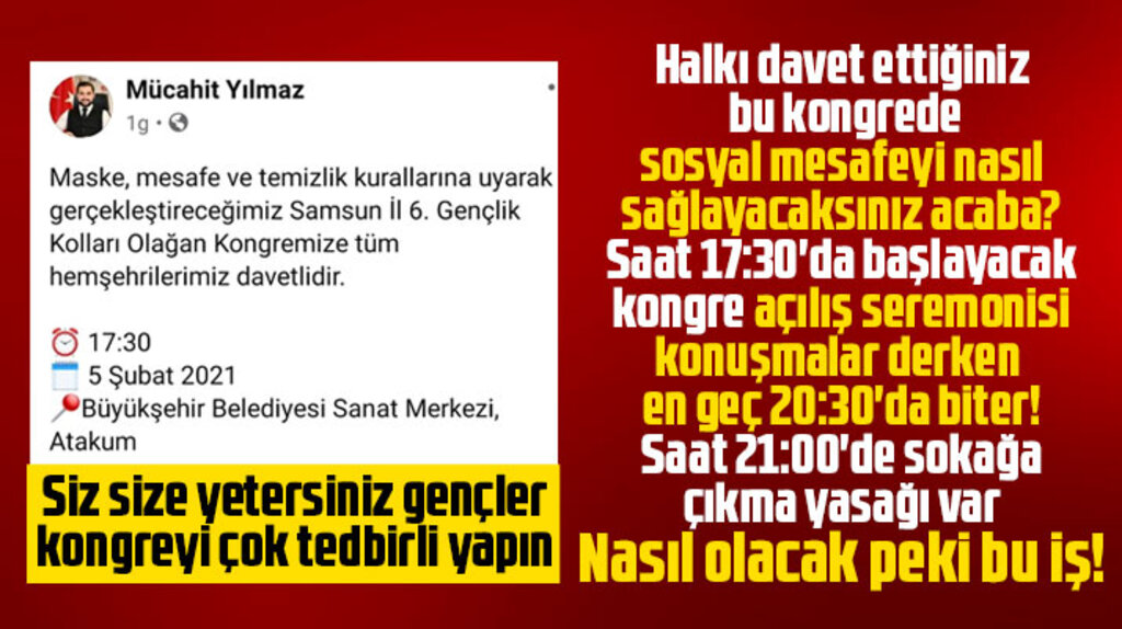 Samsun'da vakalar yeniden artıyor AK Parti Gençlik Kolları halkı kongreye davet ediyor