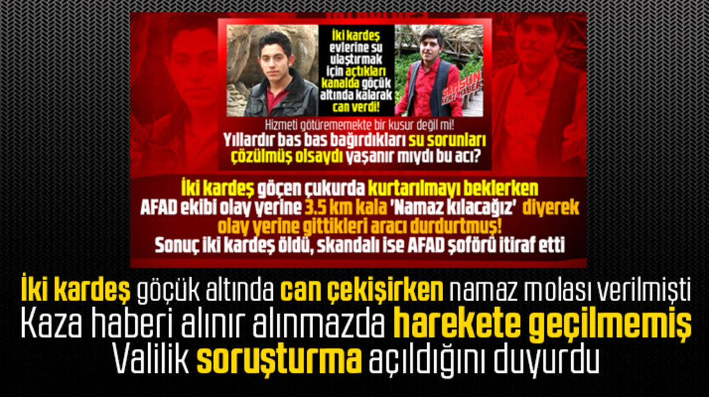 Samsun Valiliği AFAD ekibine soruşturma açıldığını duyurdu
