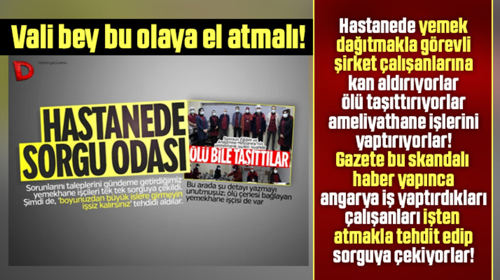 Samsun'da hastanede skandal! Yemekhane personeline kan aldırılıyor