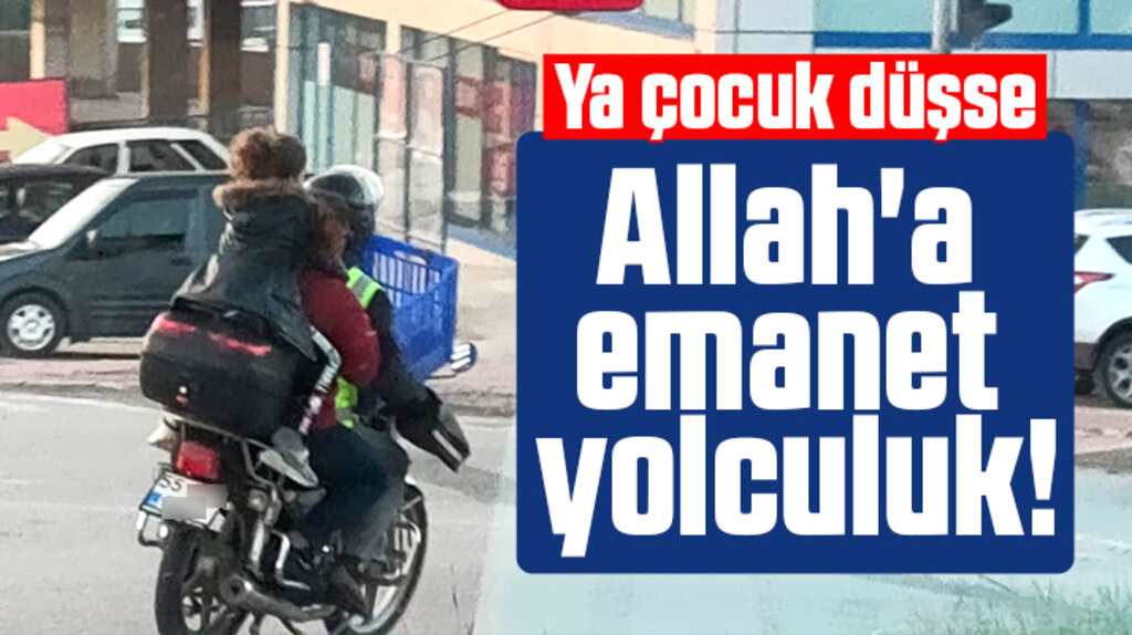 Samsun'da motosiklet üzerinde Allah'a emanet yolculuk