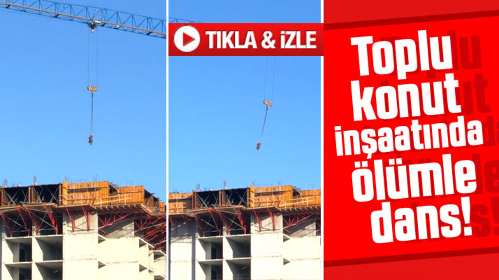 Samsun'da toplu konut inşaatında işçinin vinç üzerinde ölümle dansı 
