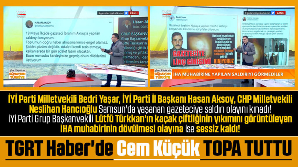 Cem Küçük'ten gazeteciye saldırı olayında Samsunlu siyasilere çifte standart tepkisi
