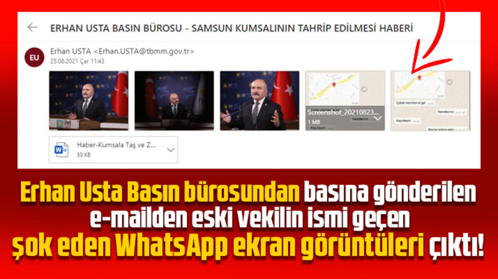 Erhan Usta basın bürosundan şok eden ekran görüntüsü servis edildi