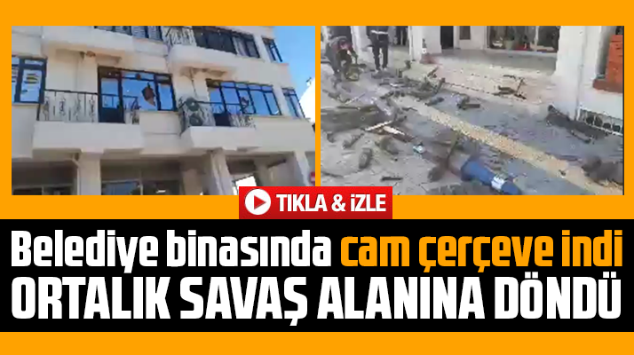 Samsun'da Vezirköprü Belediyesi binası önü savaş alanına döndü-Video haber