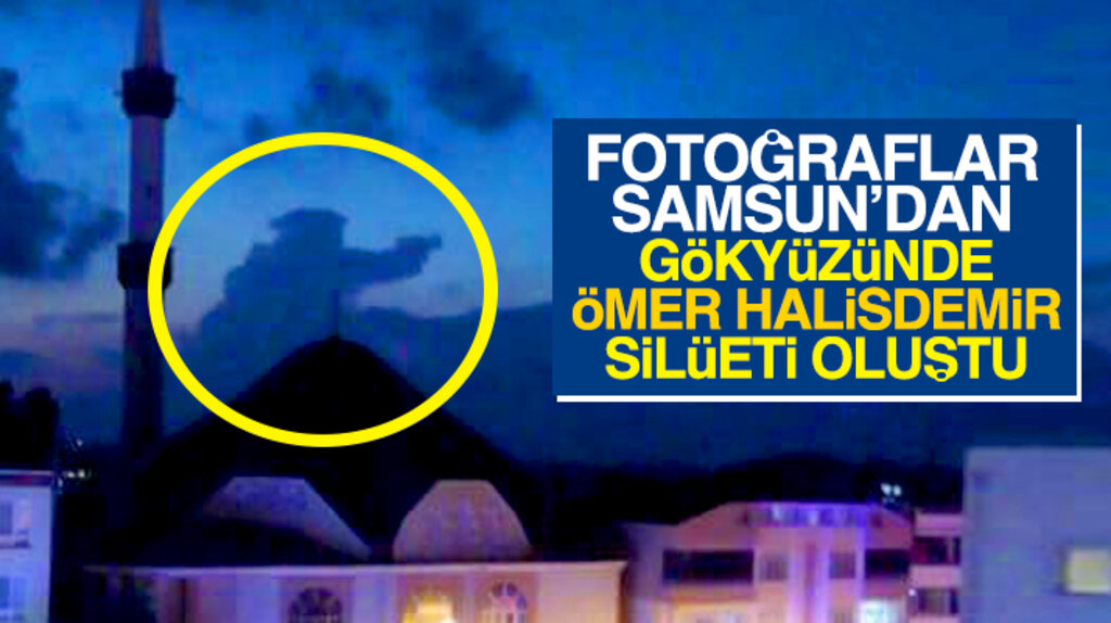 Samsun'da 15 Temmuz'un yıldönümünde gökyüzünde Ömer Halisdemir silüeti oluştu