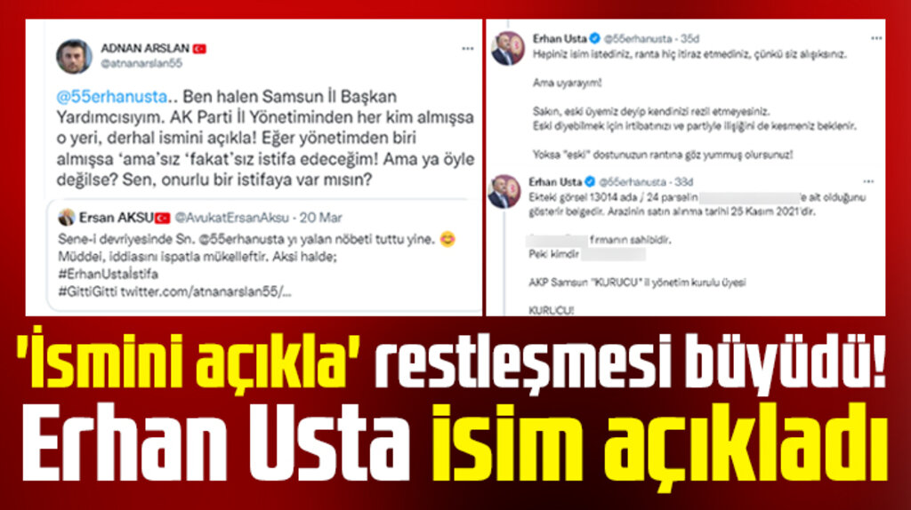 Erhan Usta Samsun'da Deveci Çiftliğinde arsa satın alan ismi açıkladı