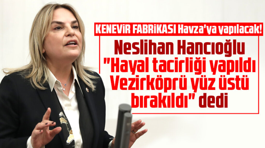 Neslihan Hancıoğlu Vezirköprü ilçesinin kenevirde yüz üstü bırakıldığını açıkladı