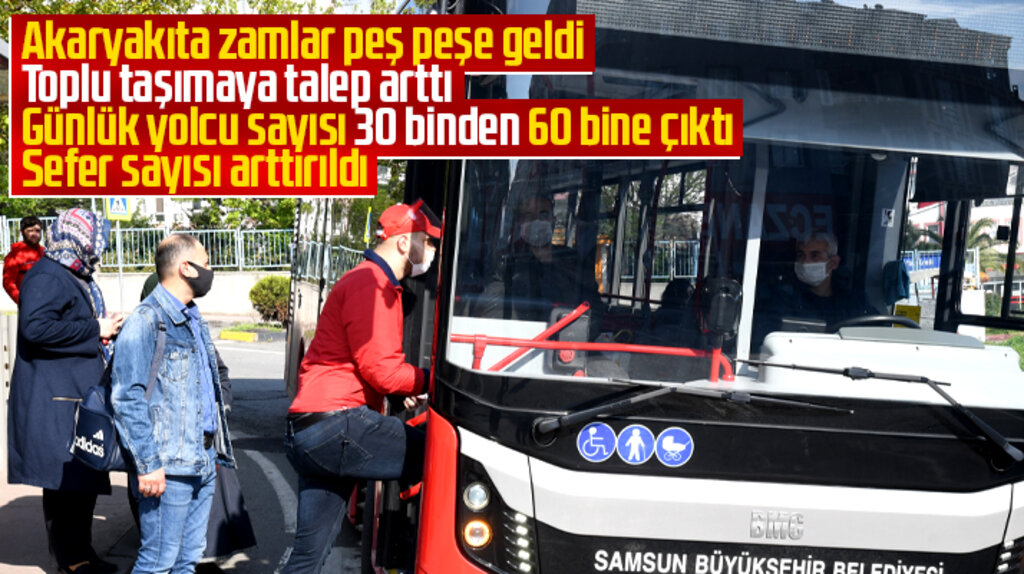 Samsun'da toplu taşımaya ek seferler konuldu