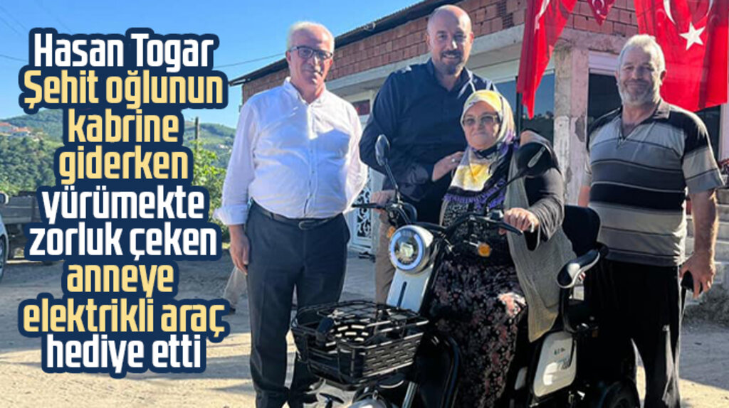 Tekkeköy Belediye Başkanı Togar şehit İslam Sancak'ın annesine araç hediye etti