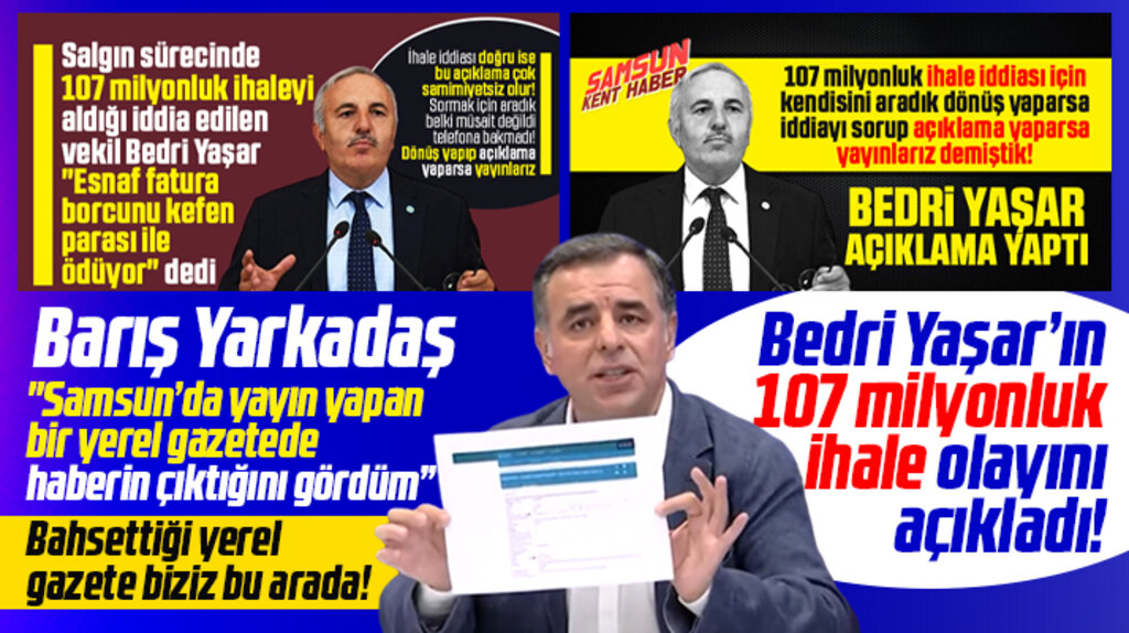 Samsun Kent Haber | Samsun Haber | Samsun Haberleri yazmıştı! Barış Yarkadaş 107 milyonluk ihaleyi açıkladı