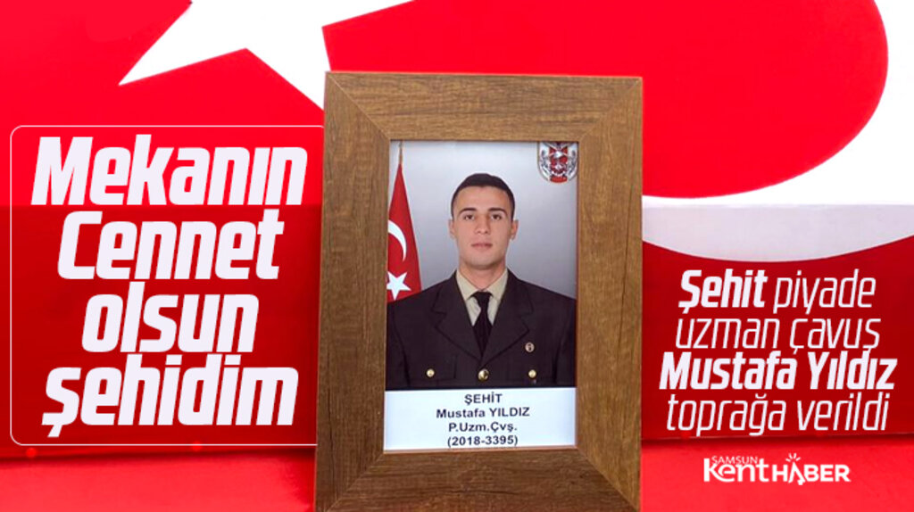 Samsun'da Pençe-Kilit operasyonu şehidi Mustafa Yıldız Vezirköprü'de toprağa verildi