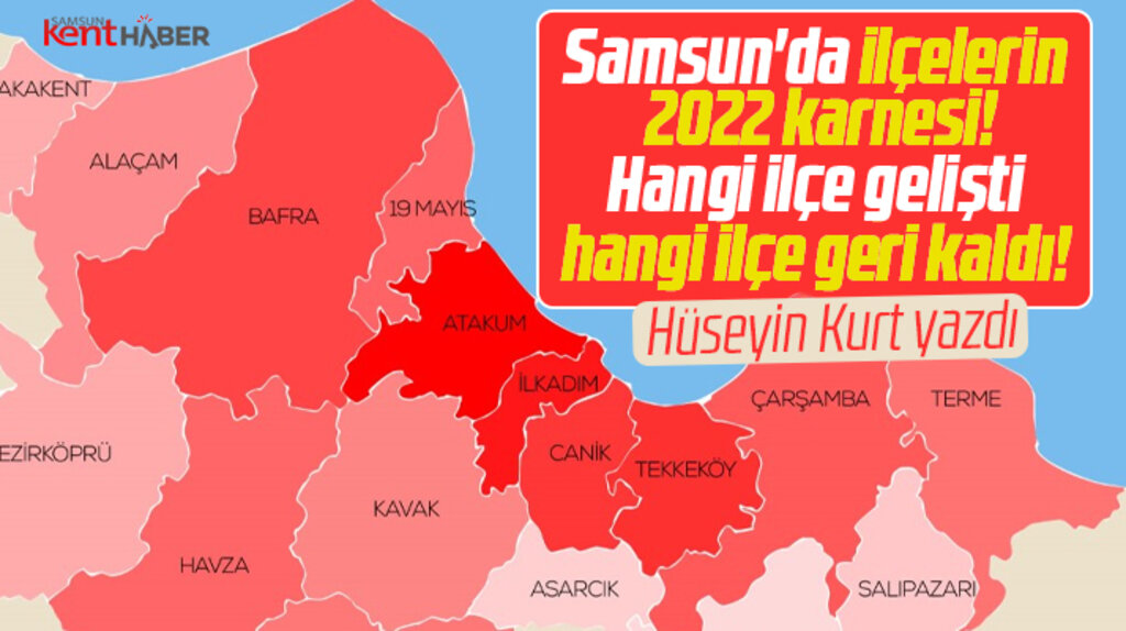 Samsun'da ilçelerin 2022 karnesi! Hangi ilçe gelişti, hangi ilçe geri kaldı?