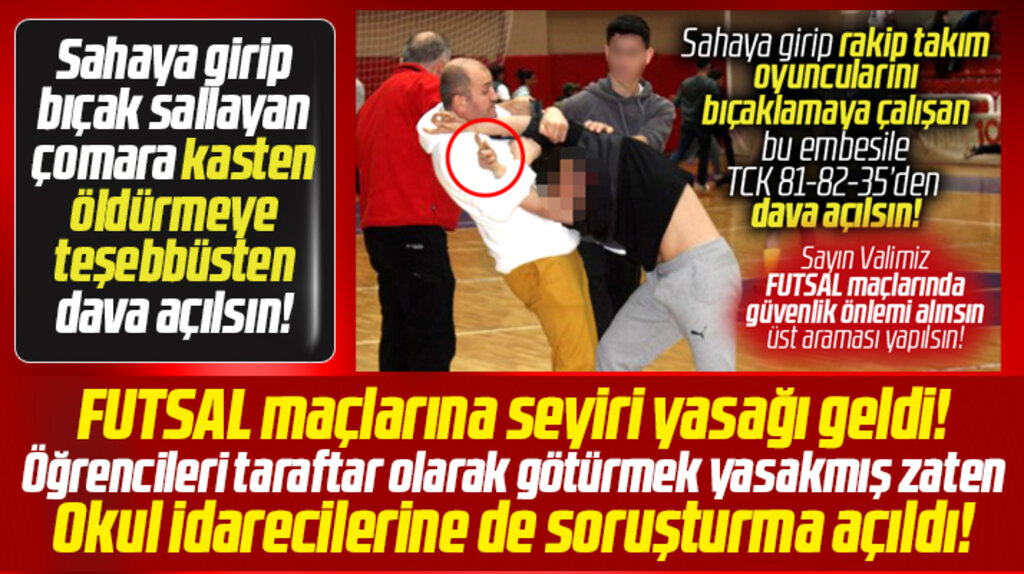 Samsun'da FUTSAL maçında bıçak çekildi! Valilik harekete geçti