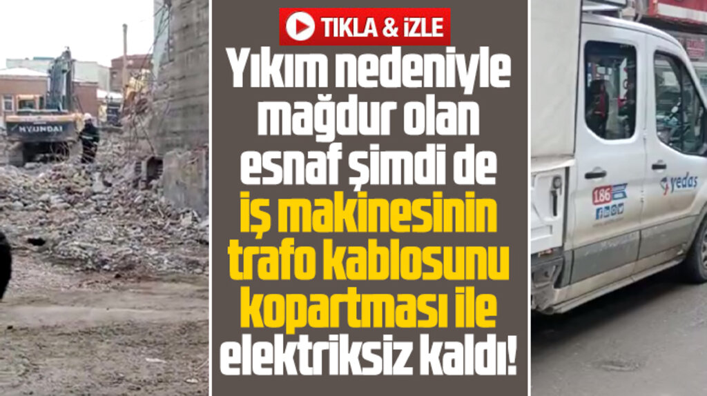 Samsun'da iş makinesi kabloyu koparttı, Bankalar caddesi esnafı elektriksiz kaldı