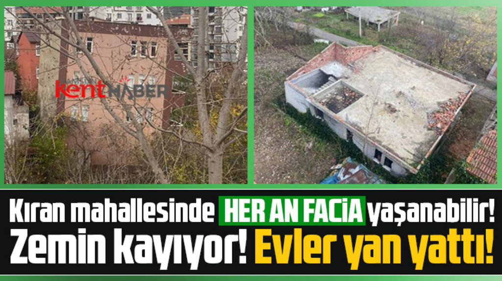 Samsun'da Kıran mahallesinde zemini kayan evler yan yattı! Vatandaş tedirgin