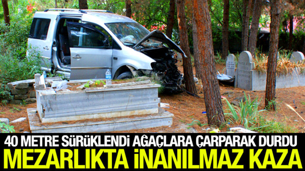 Samsun Vezirköprü'de mezarlıkta inanılmaz kamyonet kazası