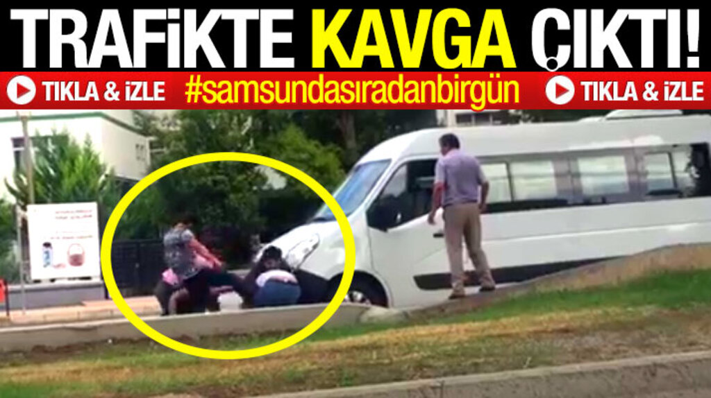 Samsun'da Atatürk Bulvarında 4 kişinin kavga anları kameralara yansıdı 