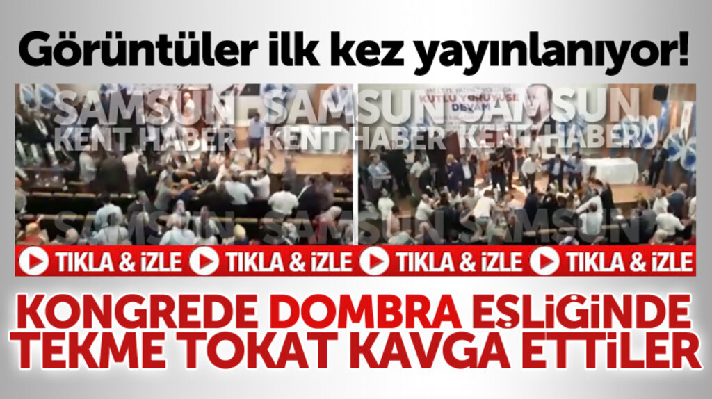 Samsun AK Parti Terme İlçe Kongresinde partililer böyle kavga etti-video
