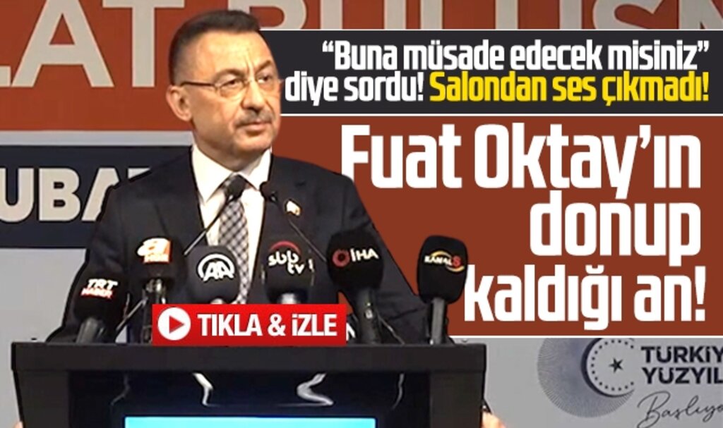 Samsun'da Fuat Oktay'ın donup kaldığı an! Salondan ses çıkmadı!