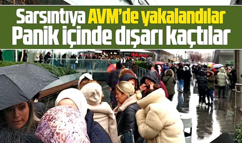 Samsun'da yaşanan sallantıya AVM'de yakalandılar panik içinde dışarı kaçtılar
