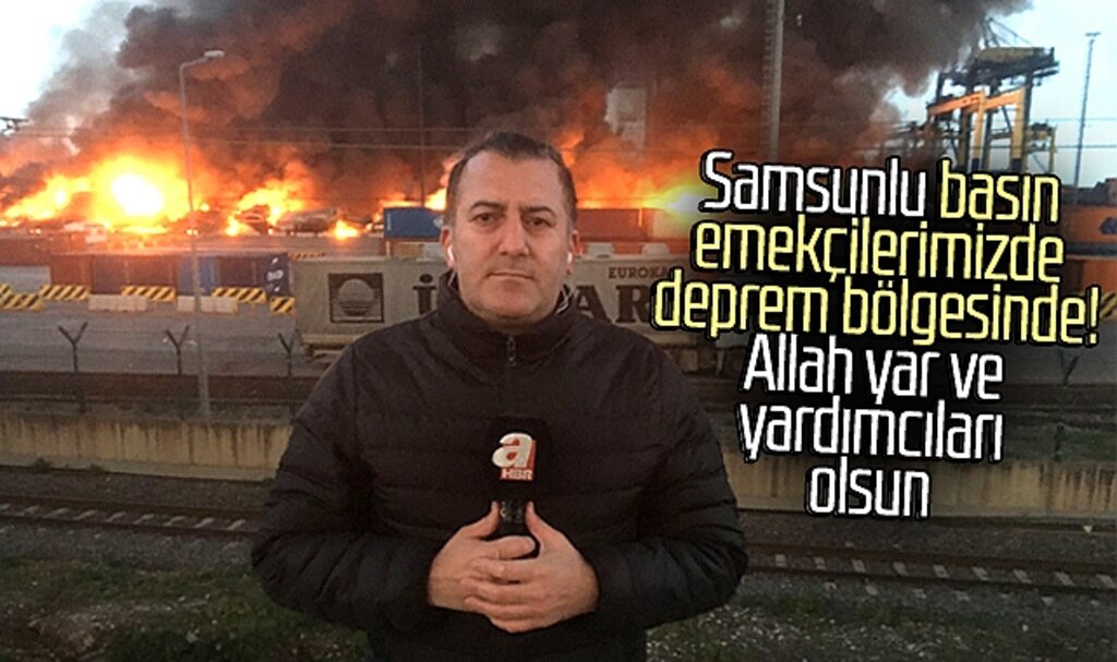 Samsunlu gazeteciler görev yapmak için deprem bölgesine gitti