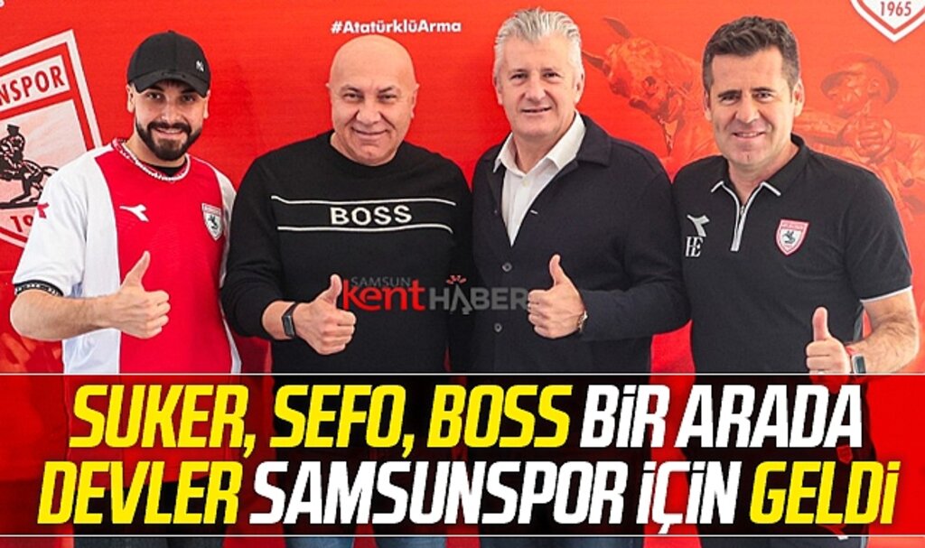 Davor Suker ve rapçi Sefo Samsunspor-Pendikspor maçı için Samsun'a geldi