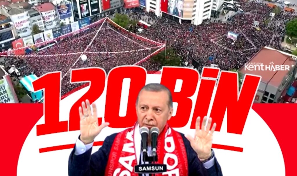 Cumhurbaşkanı Erdoğan Samsun mitingine katılım sayısını 120 bin olarak açıkladı