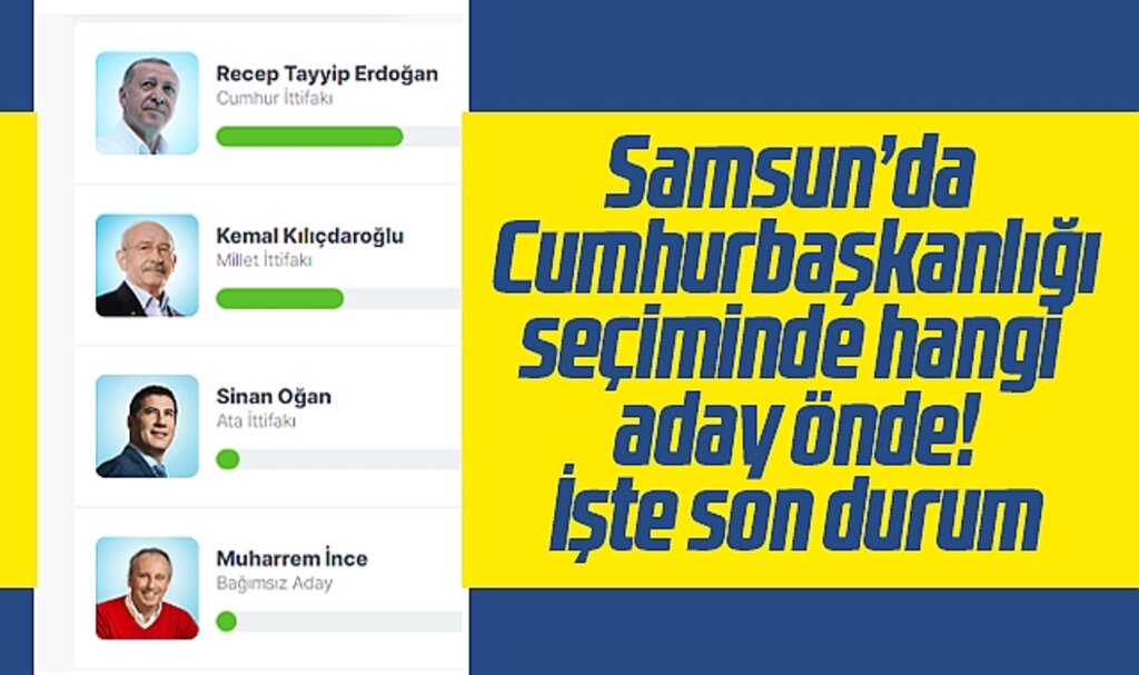 Samsun'da 14 Mayıs Cumhurbaşkanlığı seçiminde kim önde? İşte son durum