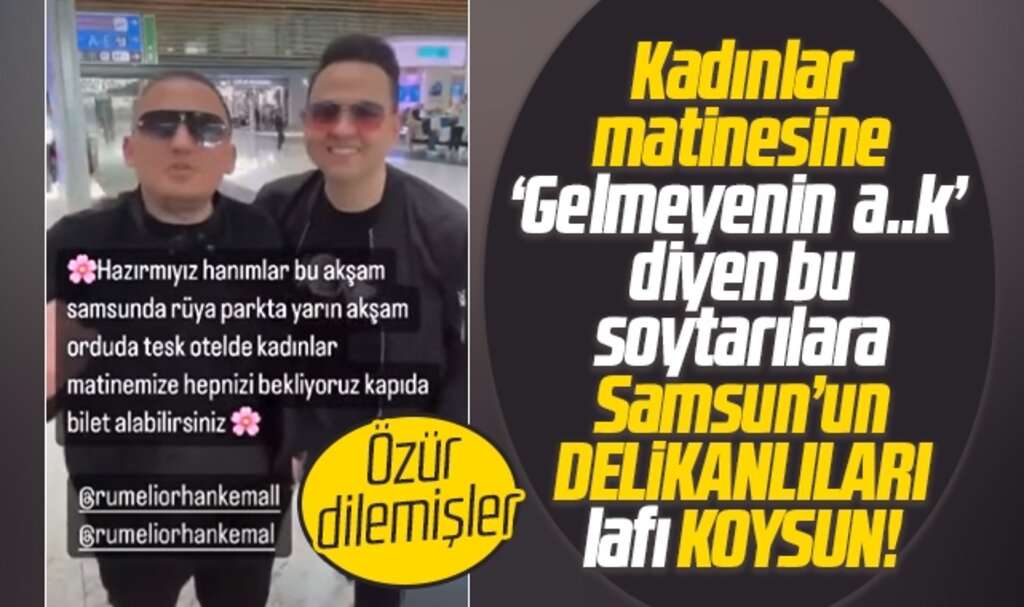 Samsun'da sanatçı bozuntuları Kadınlar Matinesine gelmeyenlere küfür etti