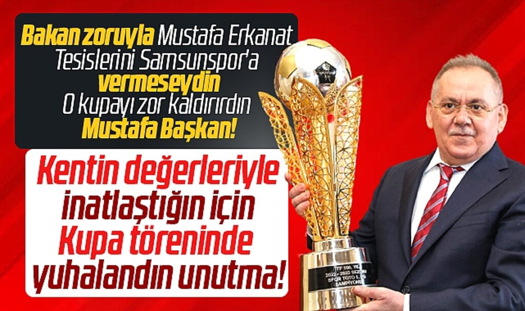 Samsunspor şampiyonluk kupasını Mustafa Demir'e götürdü