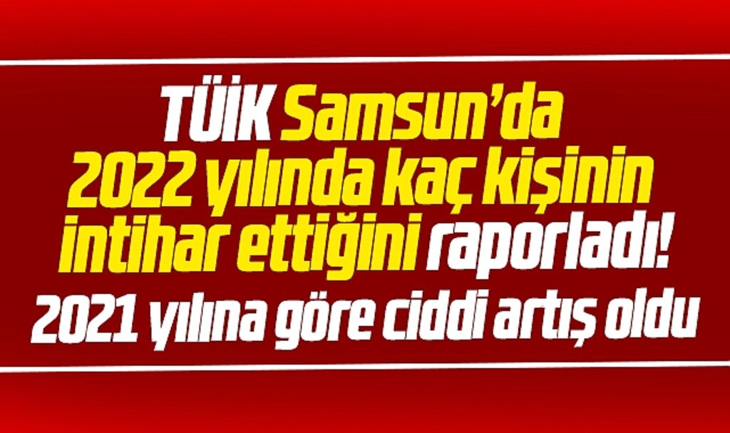 Samsun'da 2022 yılında kaç kişinin intihar ettiğini TÜİK açıkladı