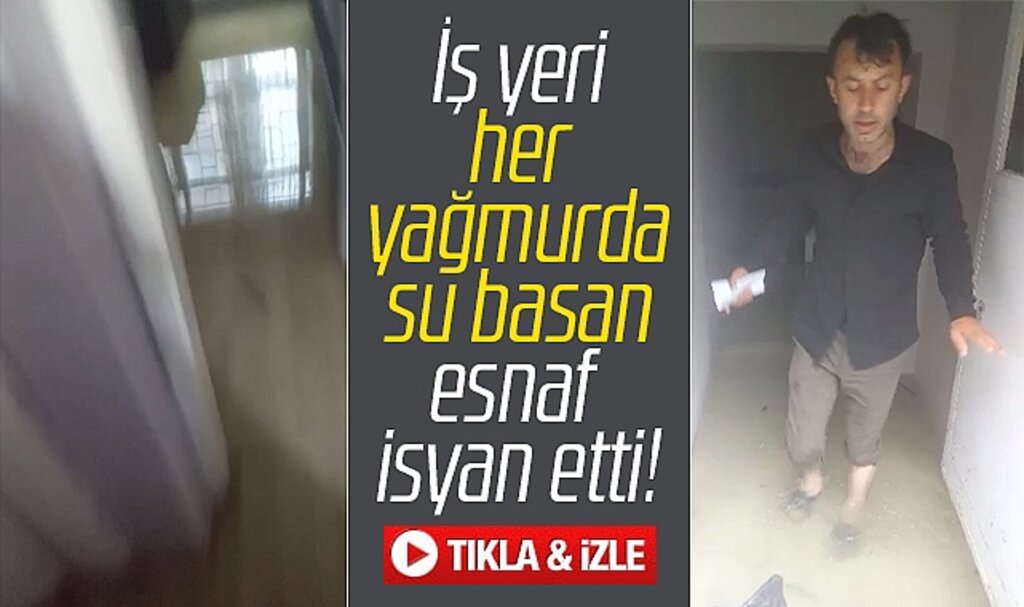 Samsun'da iş yeri her yağmurda sular ile dolan esnaf duruma isyan etti