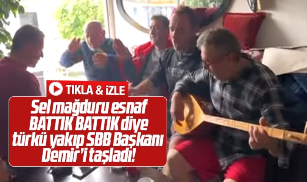 Samsun'da sel mağduru Gülsan esnafı Battık Battık diye türkü yaktı