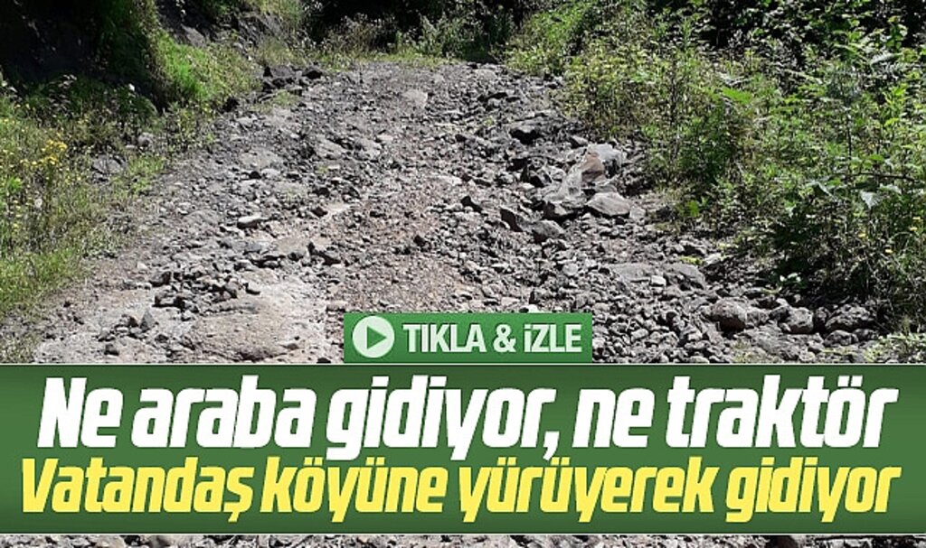 Samsun'un Salıpazarı ilçesi Kızılot mahallesinde bozuk yol tepkisi