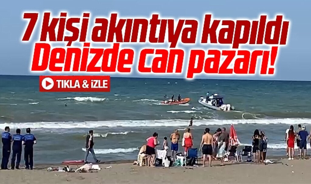 Samsun'da denize giren 7 kişi akıntıya kapıldı! Denizde can pazarı!