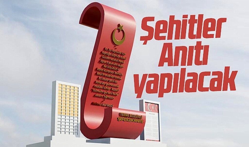 Samsun'un Terme ilçesine Şehitler Anıtı yapılacak