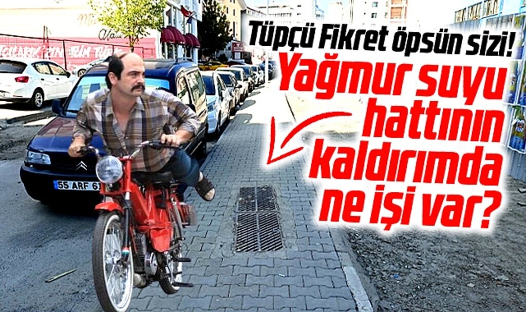 Samsun'da kaldırım üzerindeki yağmur suyu hattı şaşkına çeviriyor!