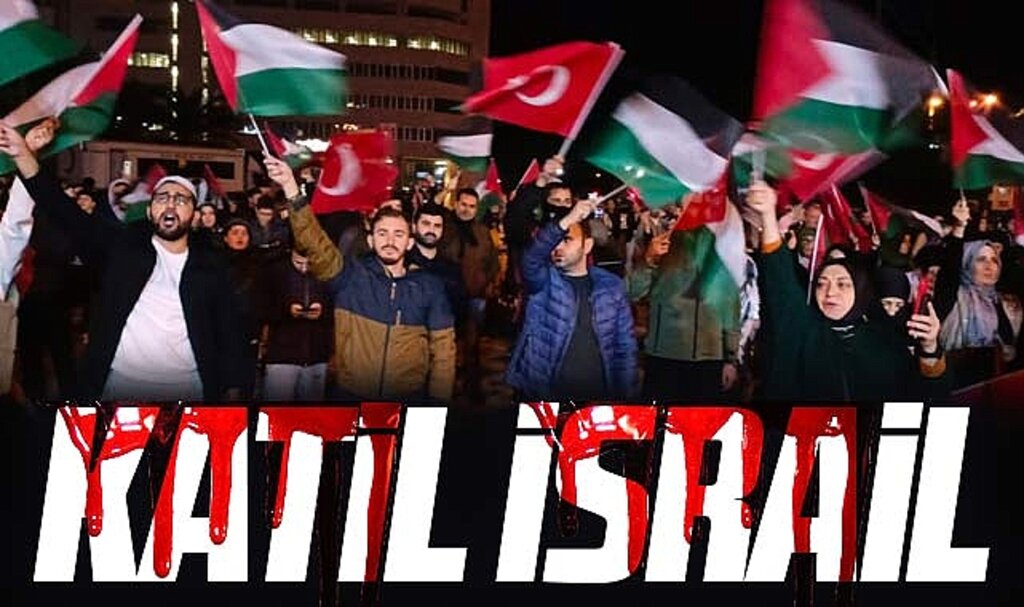 Samsun Cumhuriyet Meydanında İsrail'in hastane saldırısı protesto edildi!